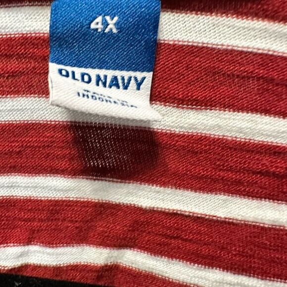 NWT Old Navy Plus Size Red Striped Waist Defined Cut Out Back Midi Dress Size 4X - Picture 4 of 9